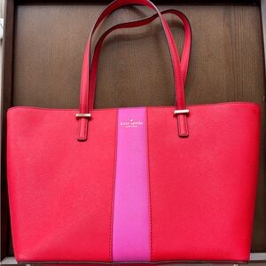 Kate Spade Medium Tote Bag Red and Pink